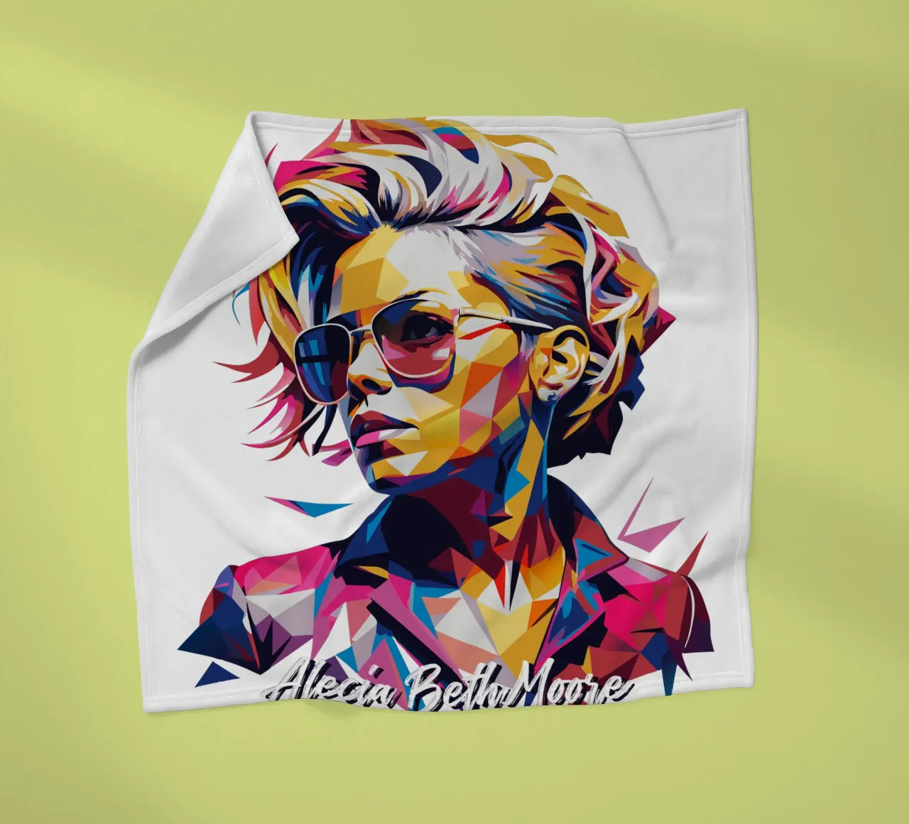 Alecia Beth Moore Portrait in WPAP Pop Art manta de franela de vectorartnesia