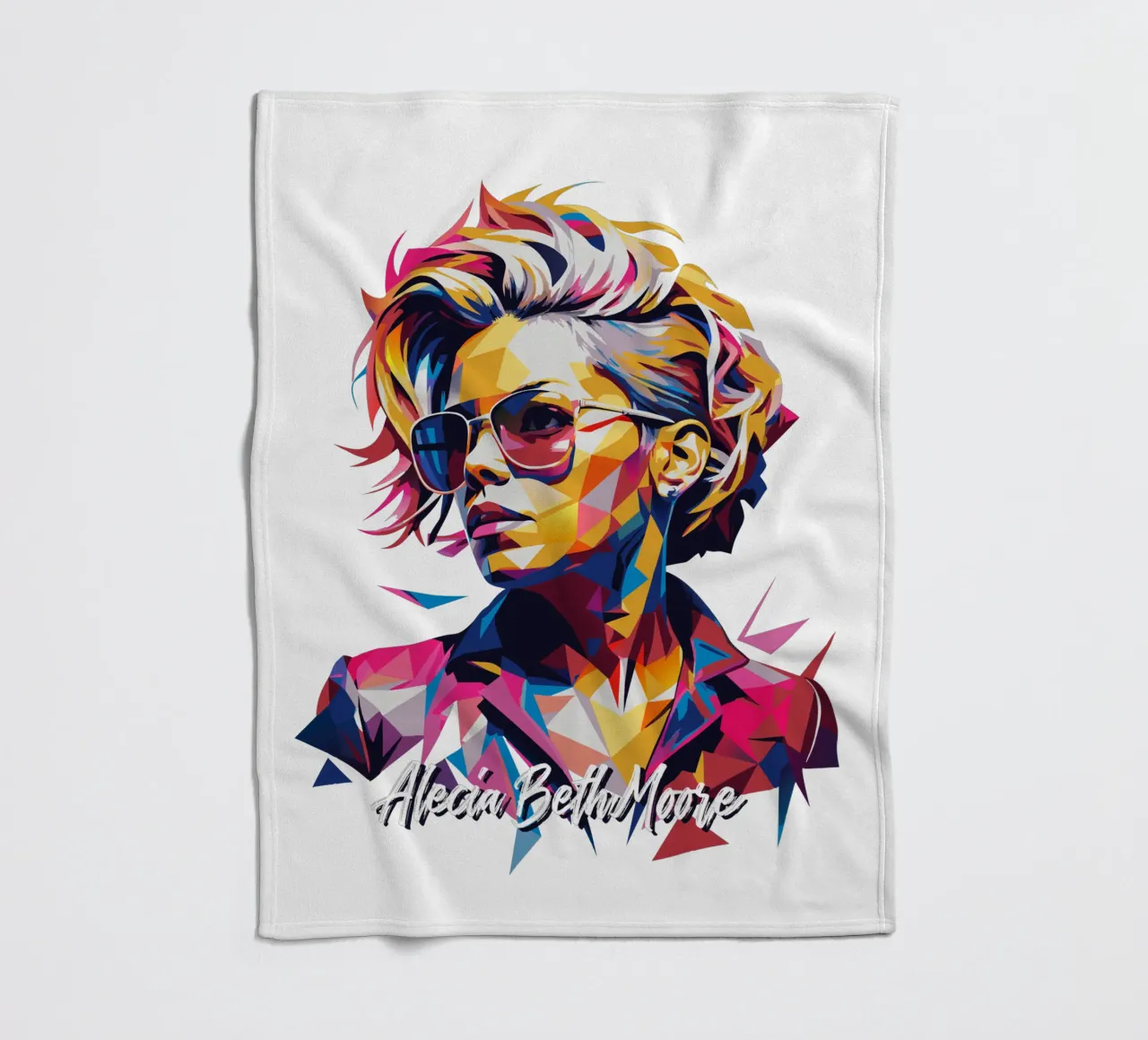 Alecia Beth Moore Portrait in WPAP Pop Art manta de franela de vectorartnesia