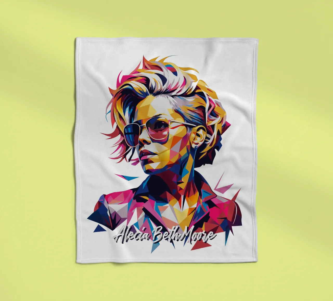 Alecia Beth Moore Portrait in WPAP Pop Art manta de franela de vectorartnesia