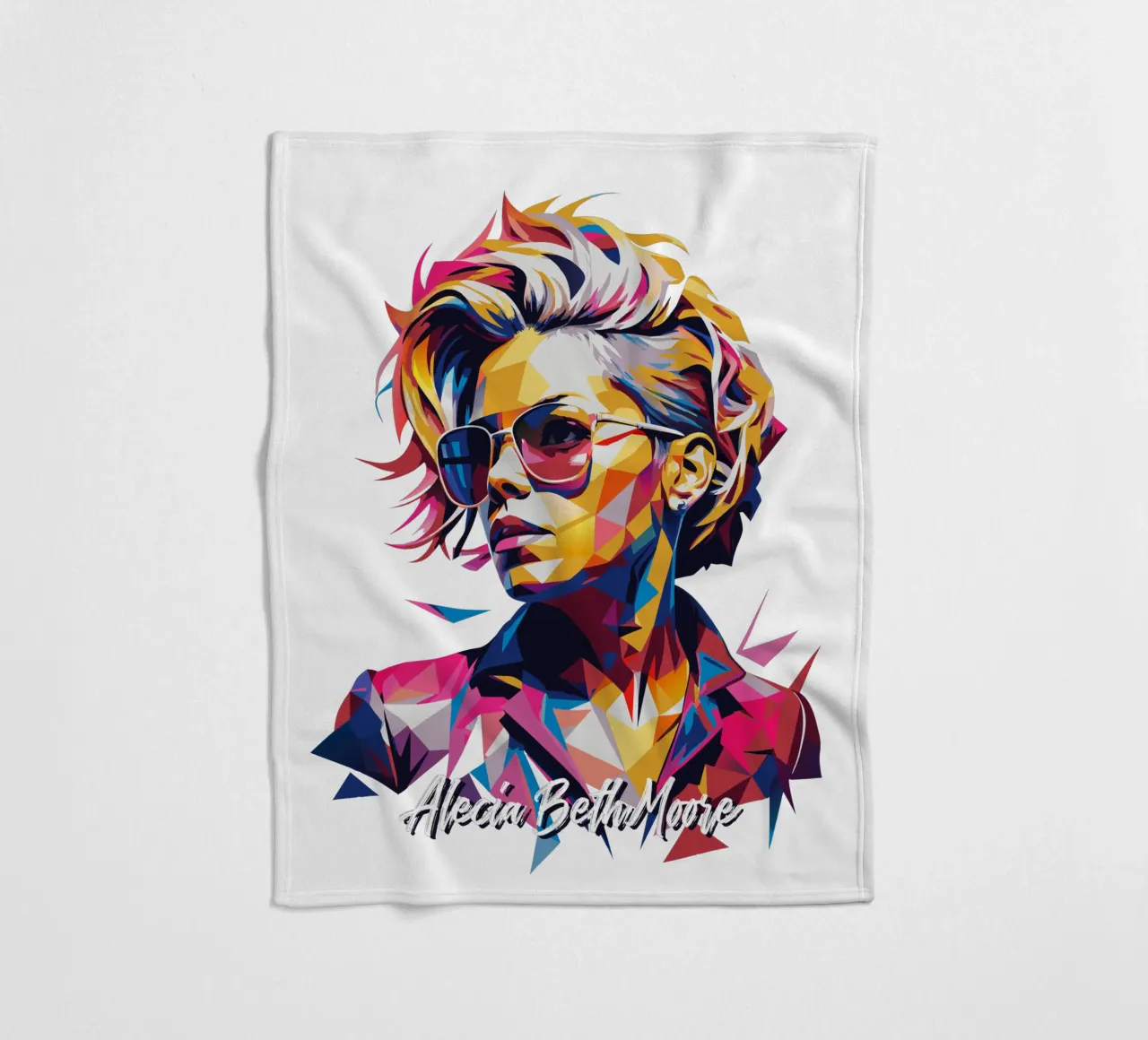 Alecia Beth Moore Portrait in WPAP Pop Art manta de franela de vectorartnesia