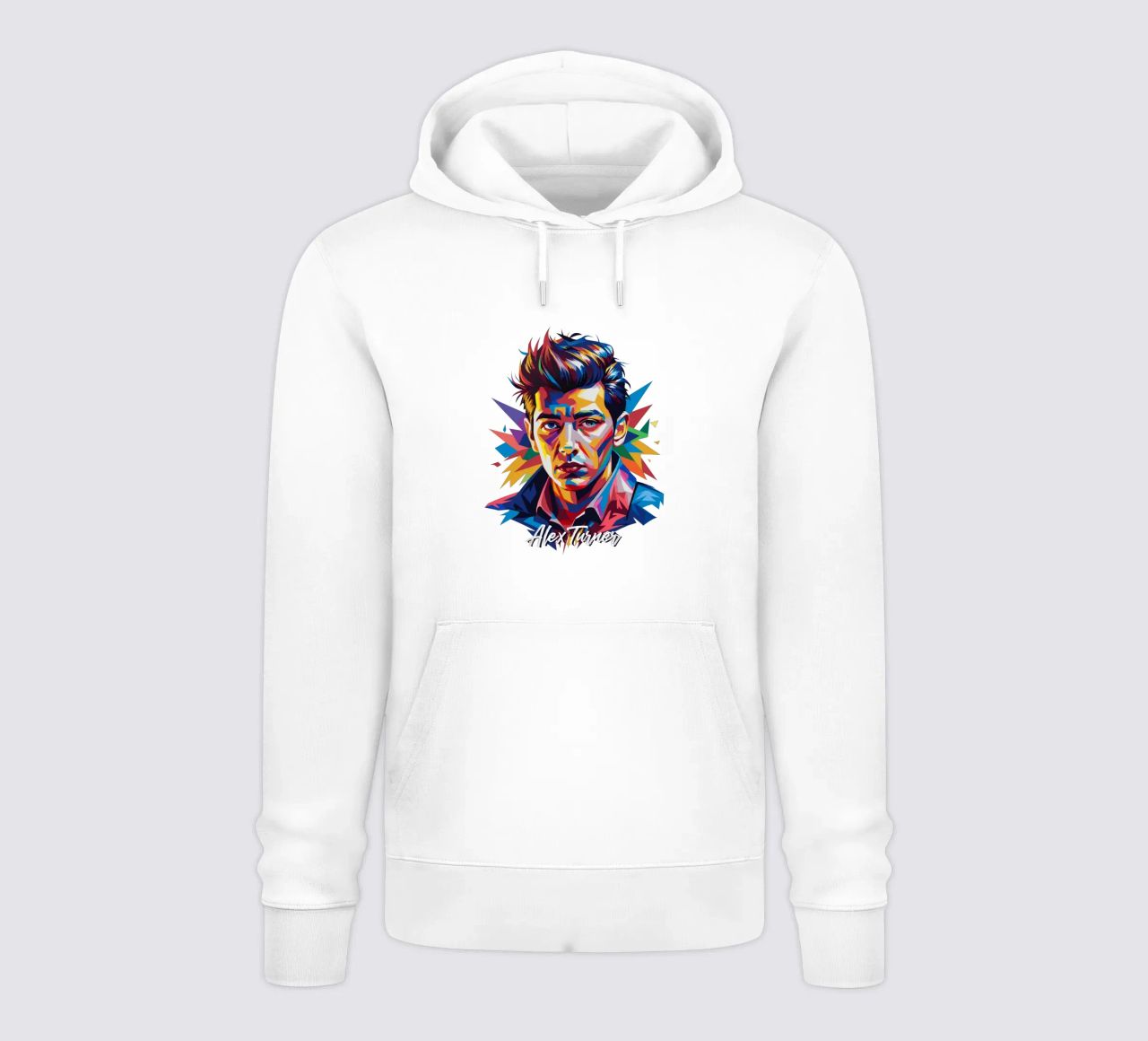 Alex Turner Portrait in WPAP Pop Art felpa con cappuccio da vectorartnesia