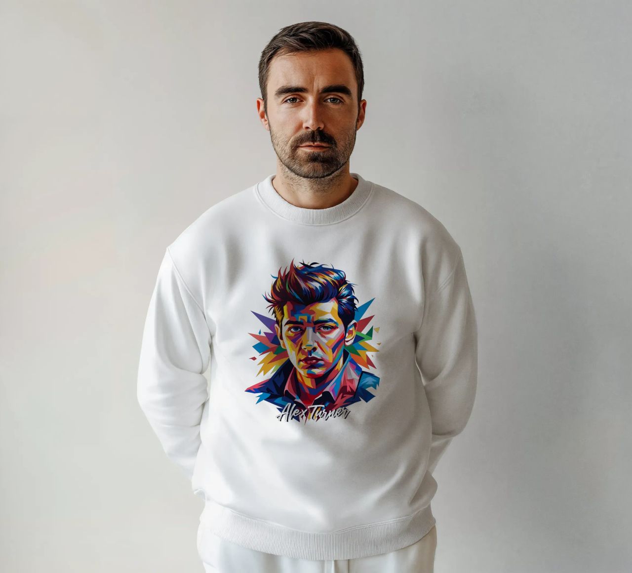 Alex Turner Portrait in WPAP Pop Art felpa da vectorartnesia