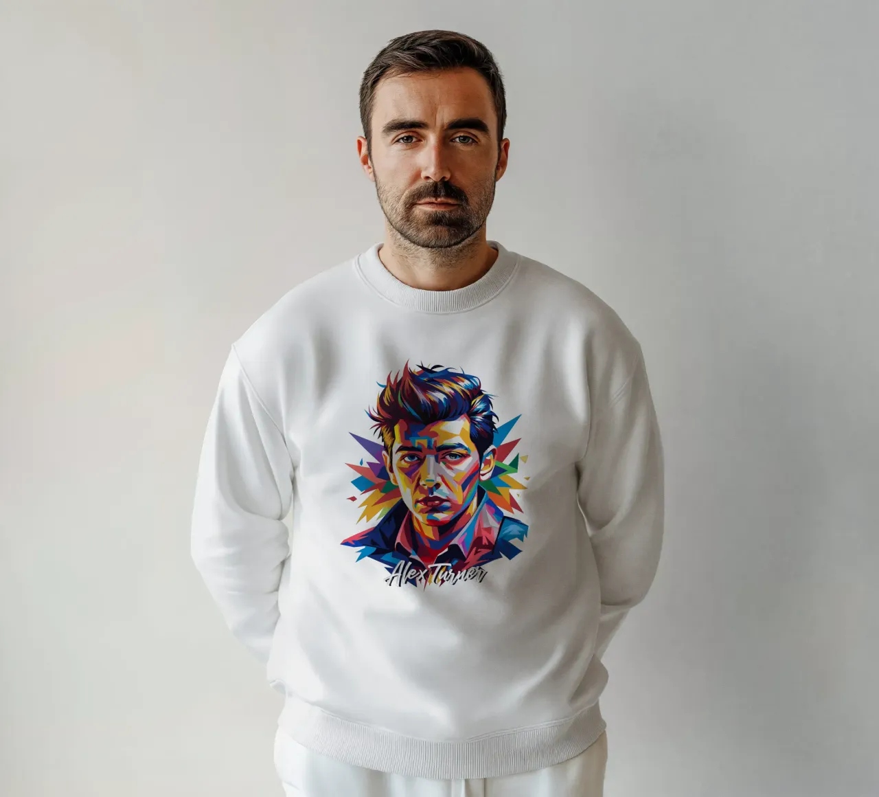 Alex Turner Portrait in WPAP Pop Art felpa da vectorartnesia