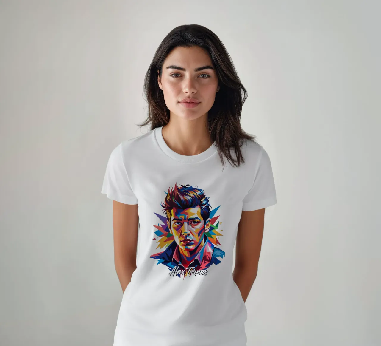 Alex Turner Portrait in WPAP Pop Art t-shirt da vectorartnesia