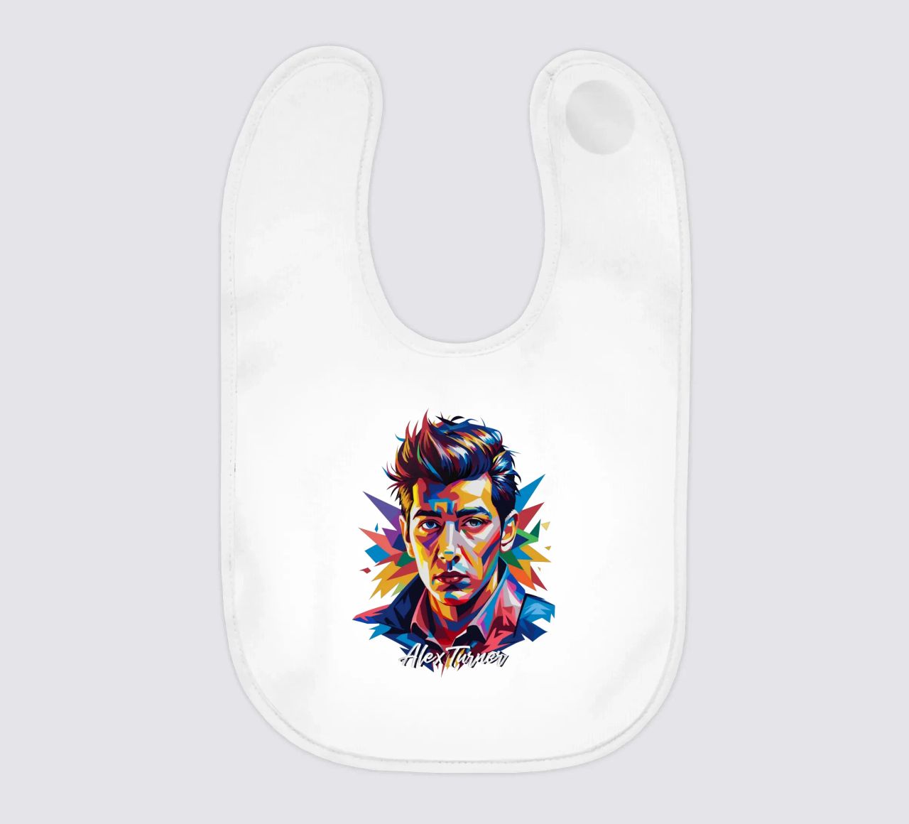 Alex Turner Portrait in WPAP Pop Art bavaglino da vectorartnesia