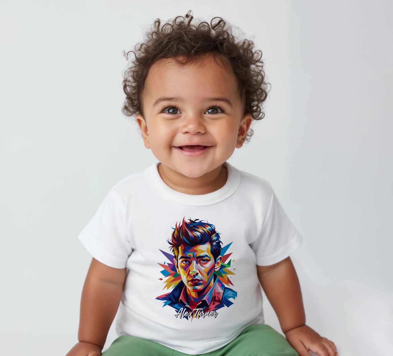 Alex Turner Portrait in WPAP Pop Art maglietta neonato da vectorartnesia