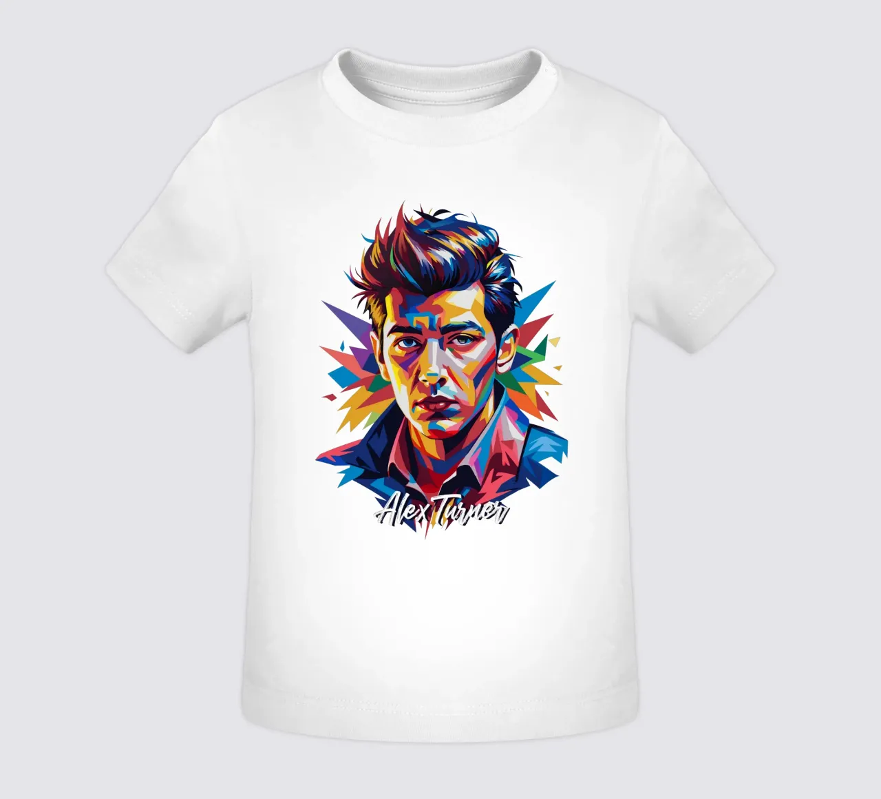 Alex Turner Portrait in WPAP Pop Art camiseta de bebé de vectorartnesia