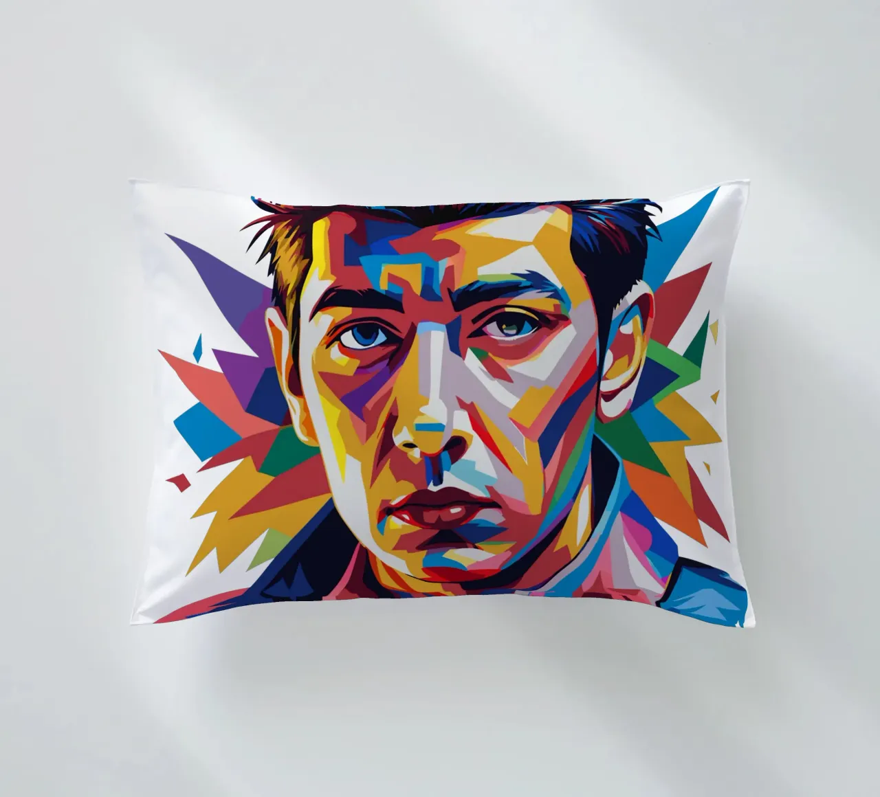 Alex Turner Portrait in WPAP Pop Art cuscino da vectorartnesia