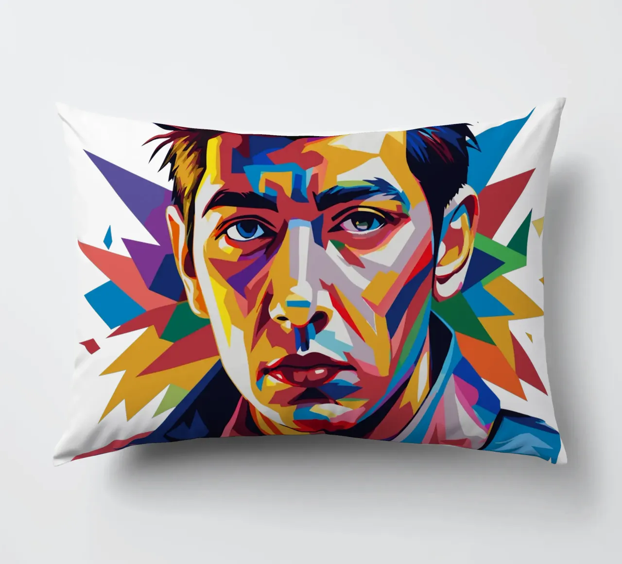 Alex Turner Portrait in WPAP Pop Art cuscino da vectorartnesia