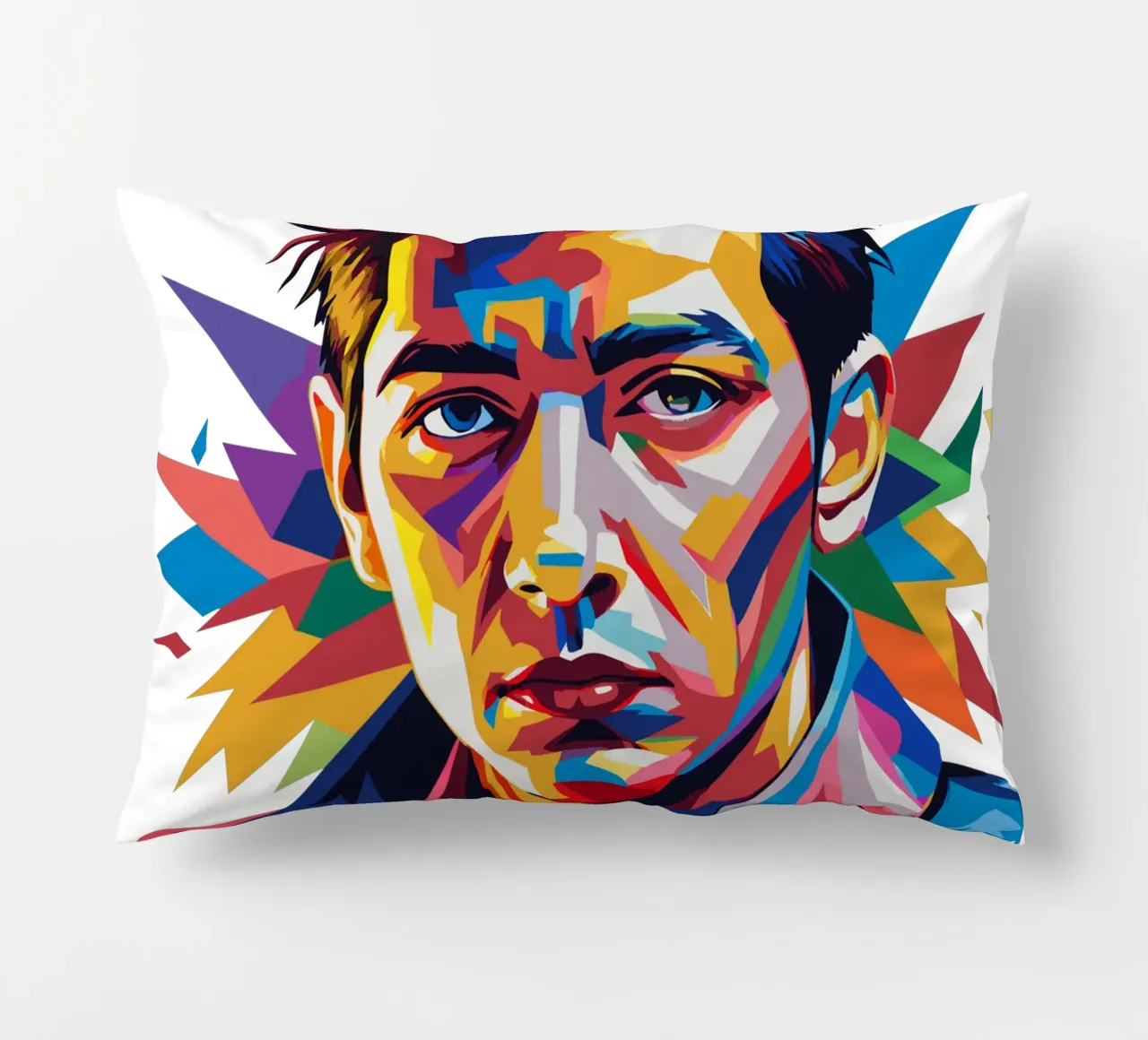 Alex Turner Portrait in WPAP Pop Art cuscino da vectorartnesia