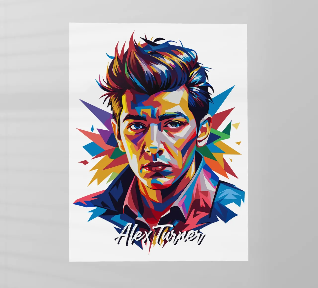 Alex Turner Portrait in WPAP Pop Art pellicola backlit da vectorartnesia