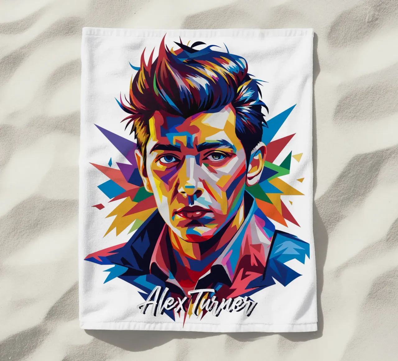 Alex Turner Portrait in WPAP Pop Art telo mare da vectorartnesia