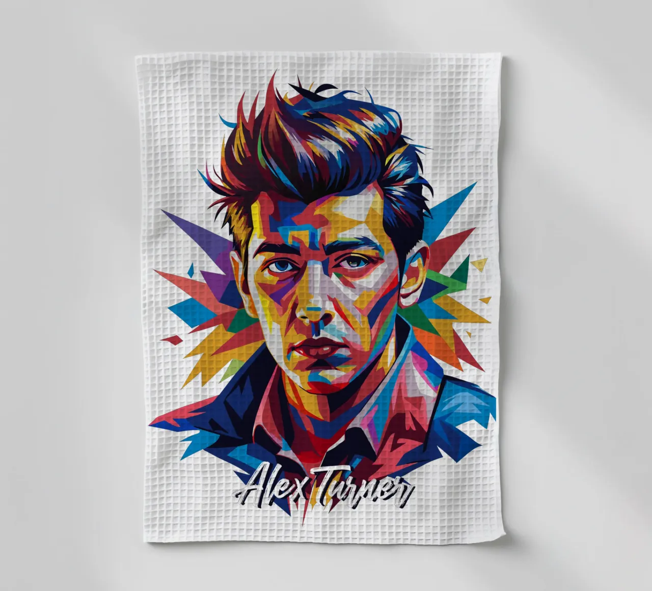 Alex Turner Portrait in WPAP Pop Art canovaccio da cucina da vectorartnesia
