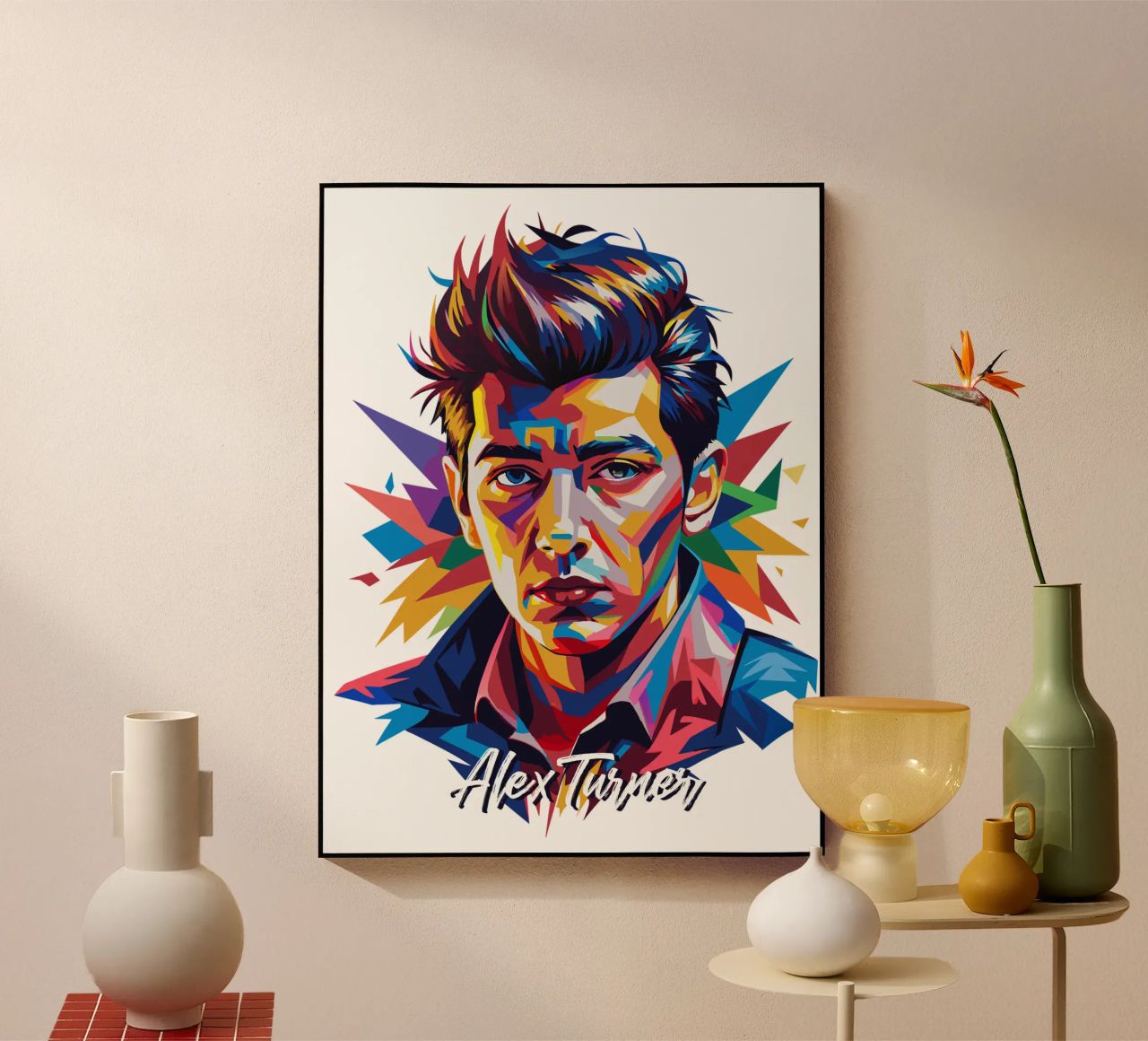 Alex Turner Portrait in WPAP Pop Art plexiglass da vectorartnesia