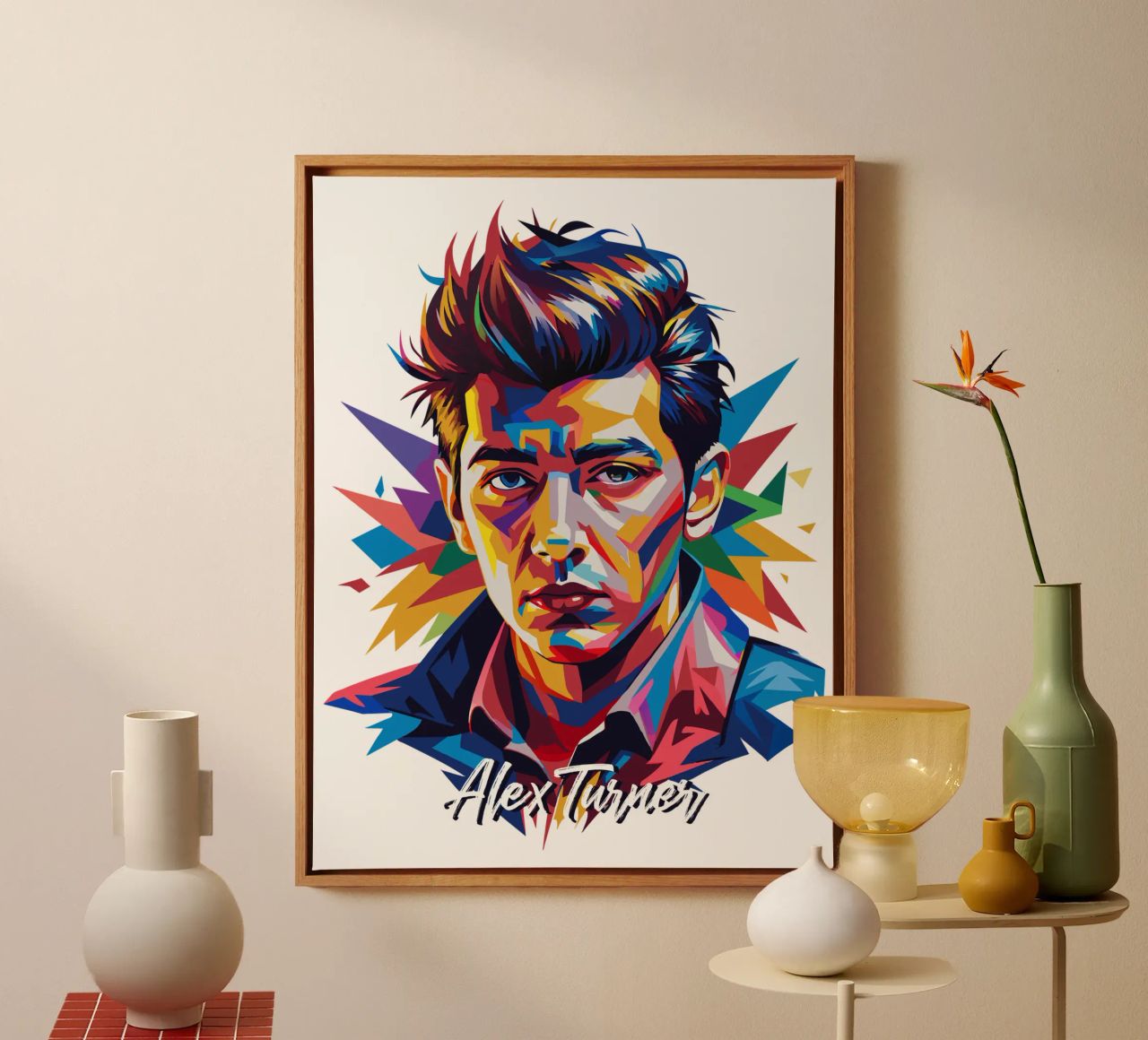 Alex Turner Portrait in WPAP Pop Art tela da vectorartnesia