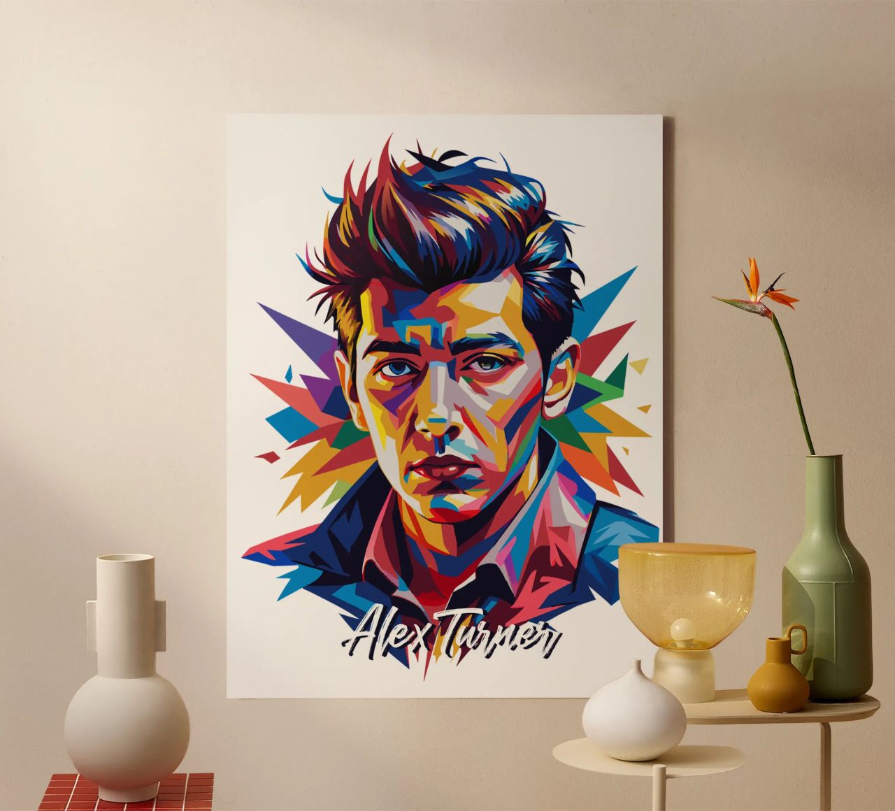 Alex Turner Portrait in WPAP Pop Art tela da vectorartnesia