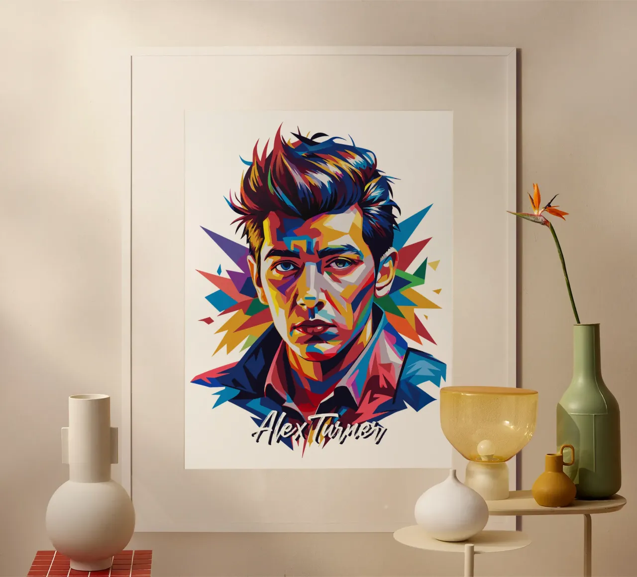 Alex Turner Portrait in WPAP Pop Art carta hahnemühle da vectorartnesia