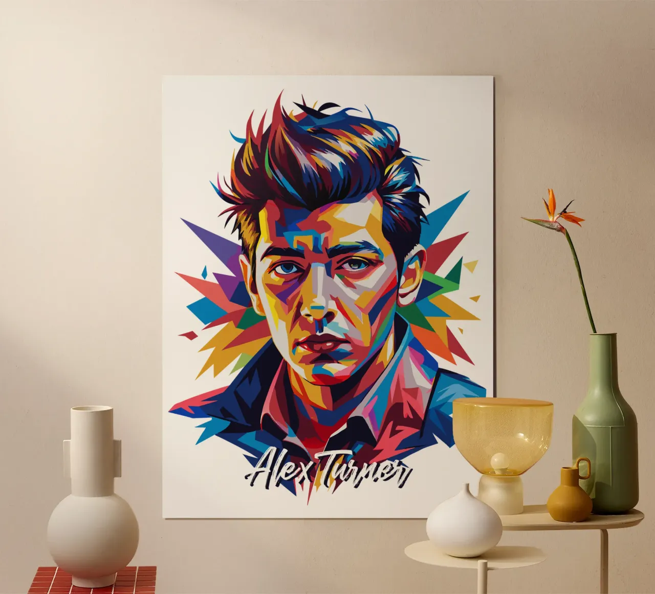 Alex Turner Portrait in WPAP Pop Art carta hahnemühle da vectorartnesia