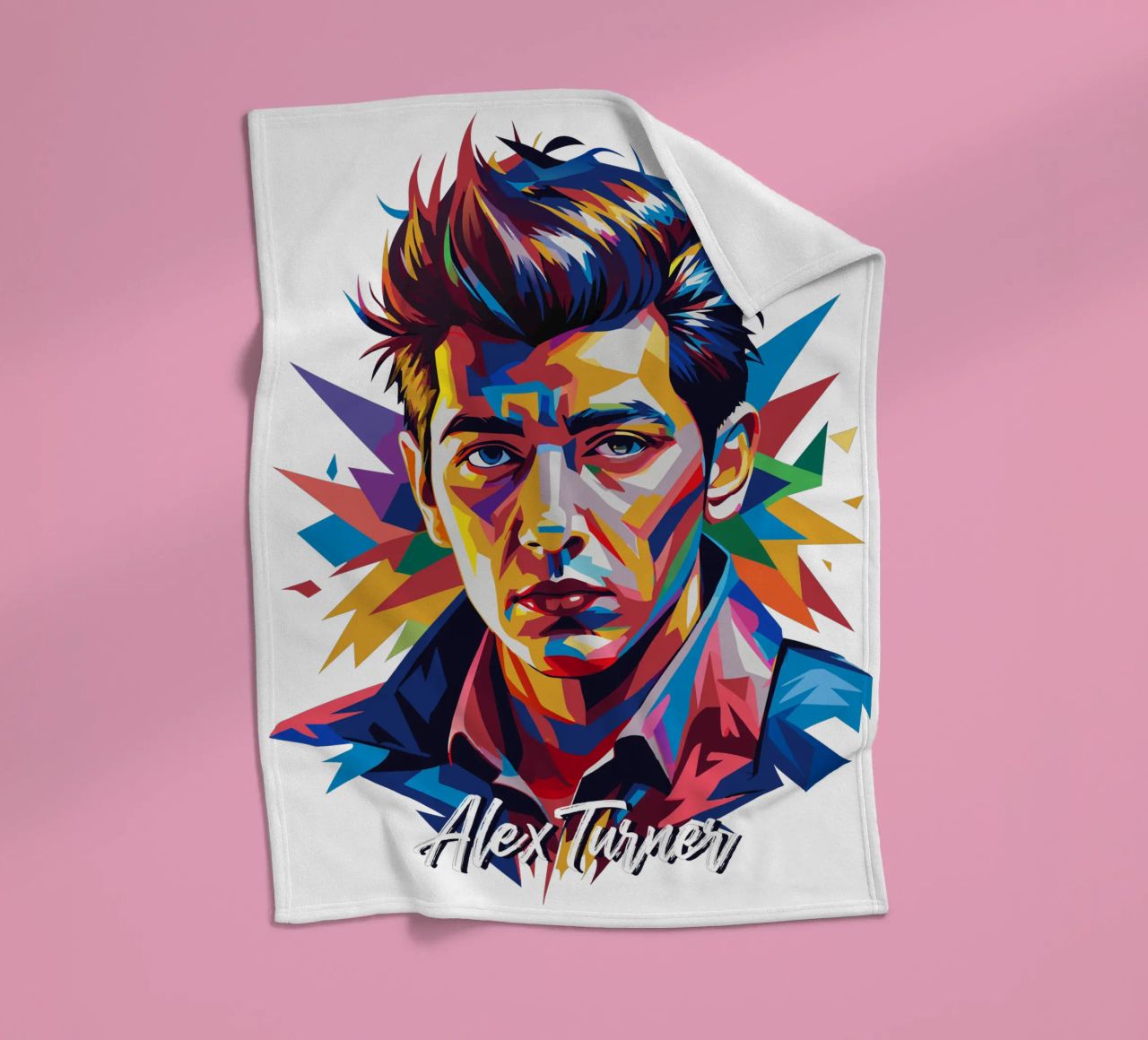 Alex Turner Portrait in WPAP Pop Art coperta in pile da vectorartnesia