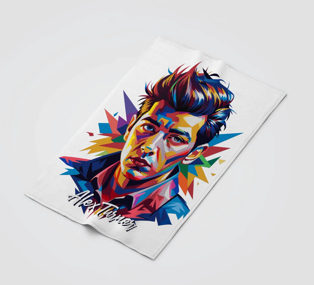 Alex Turner Portrait in WPAP Pop Art coperta in pile da vectorartnesia