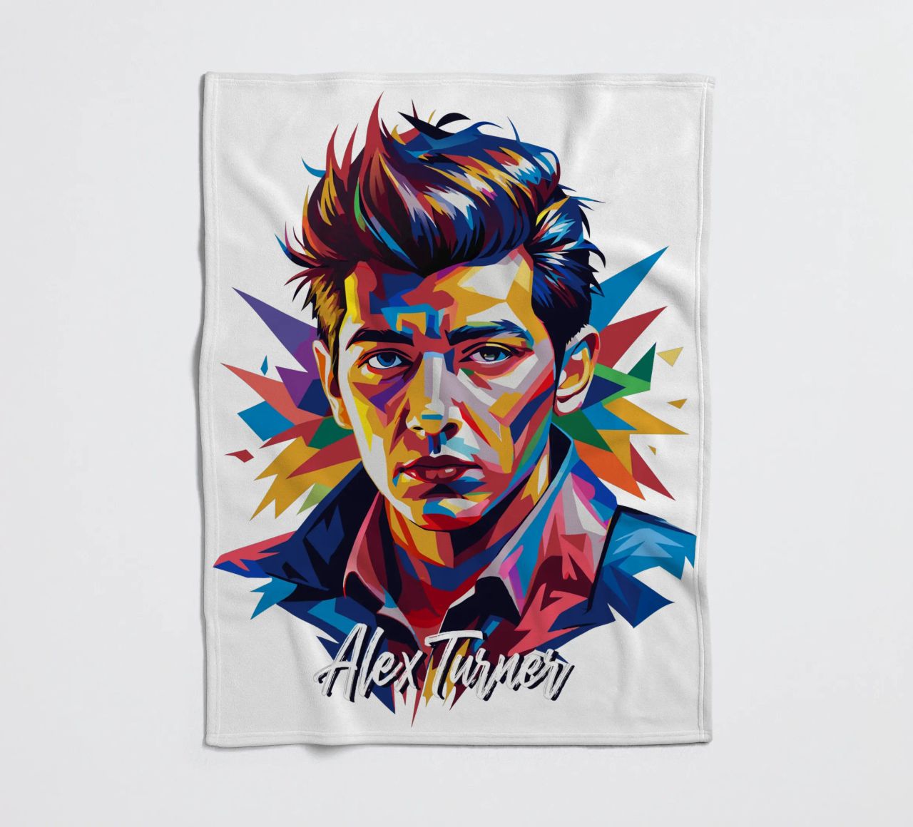 Alex Turner Portrait in WPAP Pop Art coperta in pile da vectorartnesia
