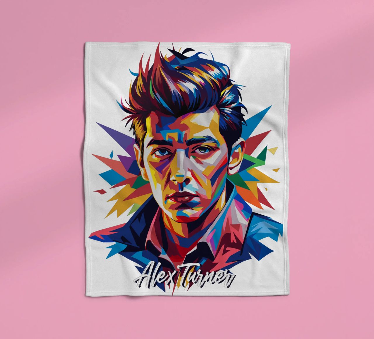 Alex Turner Portrait in WPAP Pop Art coperta in pile da vectorartnesia