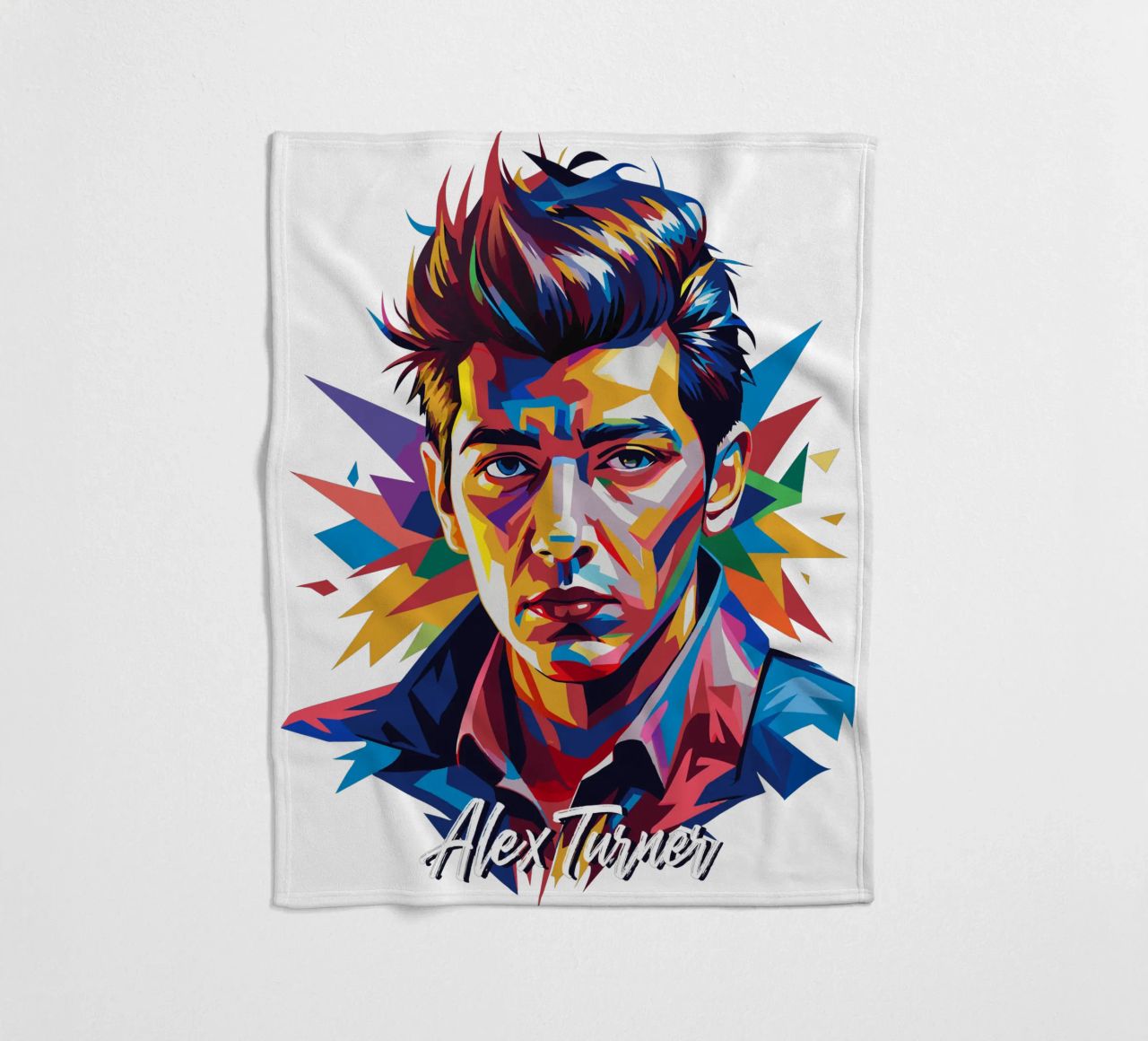 Alex Turner Portrait in WPAP Pop Art coperta in pile da vectorartnesia