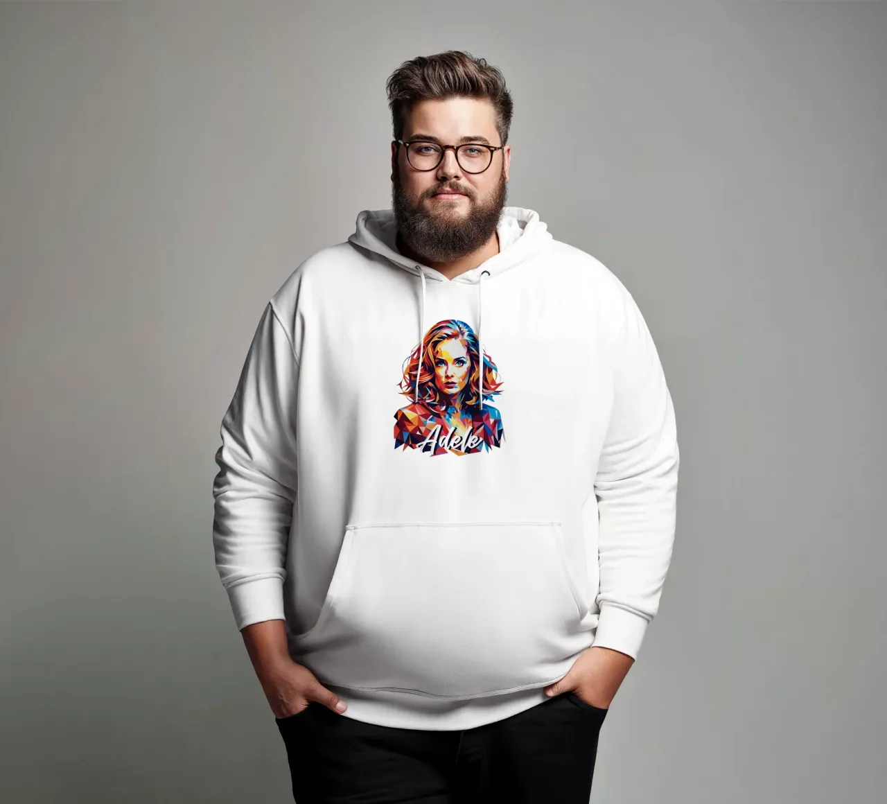 Ritratto di Adele Wpap Pop Art felpa con cappuccio da vectorartnesia