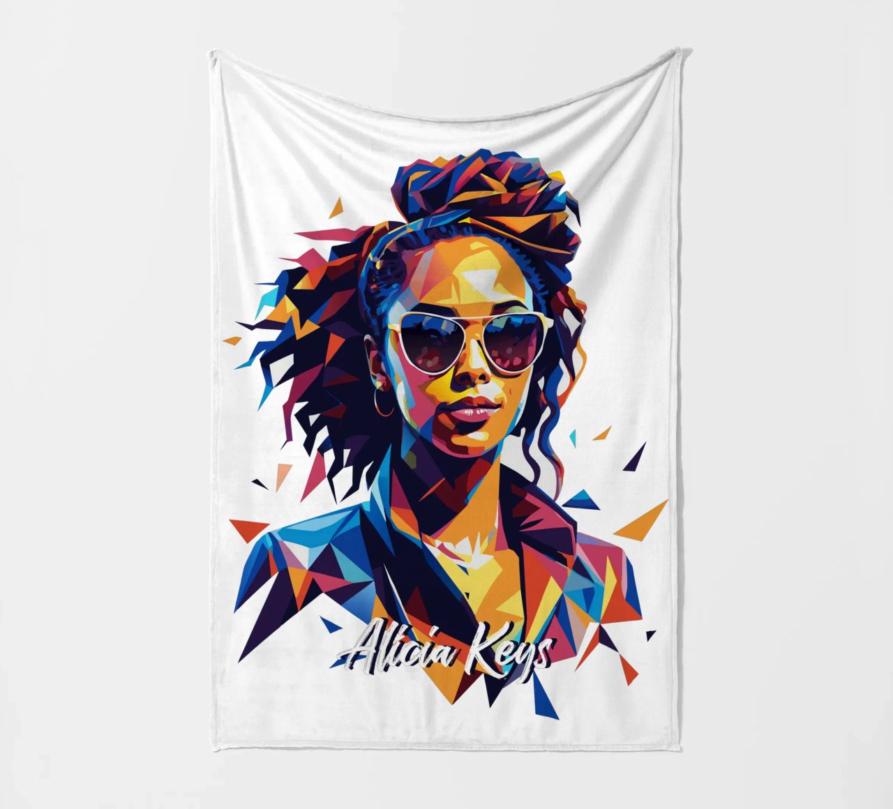 Alicia Keys Portrait in WPAP Pop Art coperta in pile da vectorartnesia