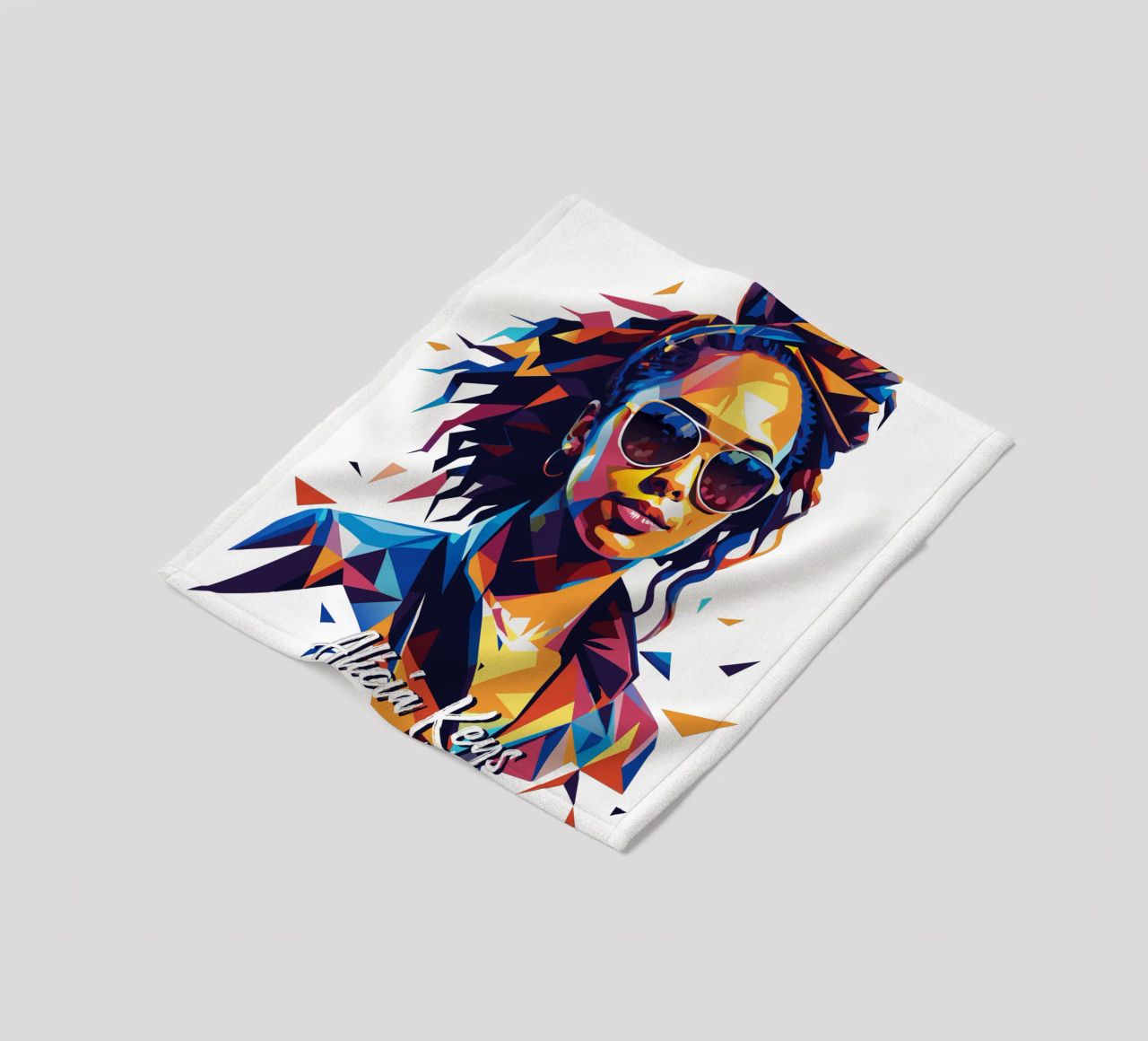 Alicia Keys Portrait in WPAP Pop Art coperta in pile da vectorartnesia