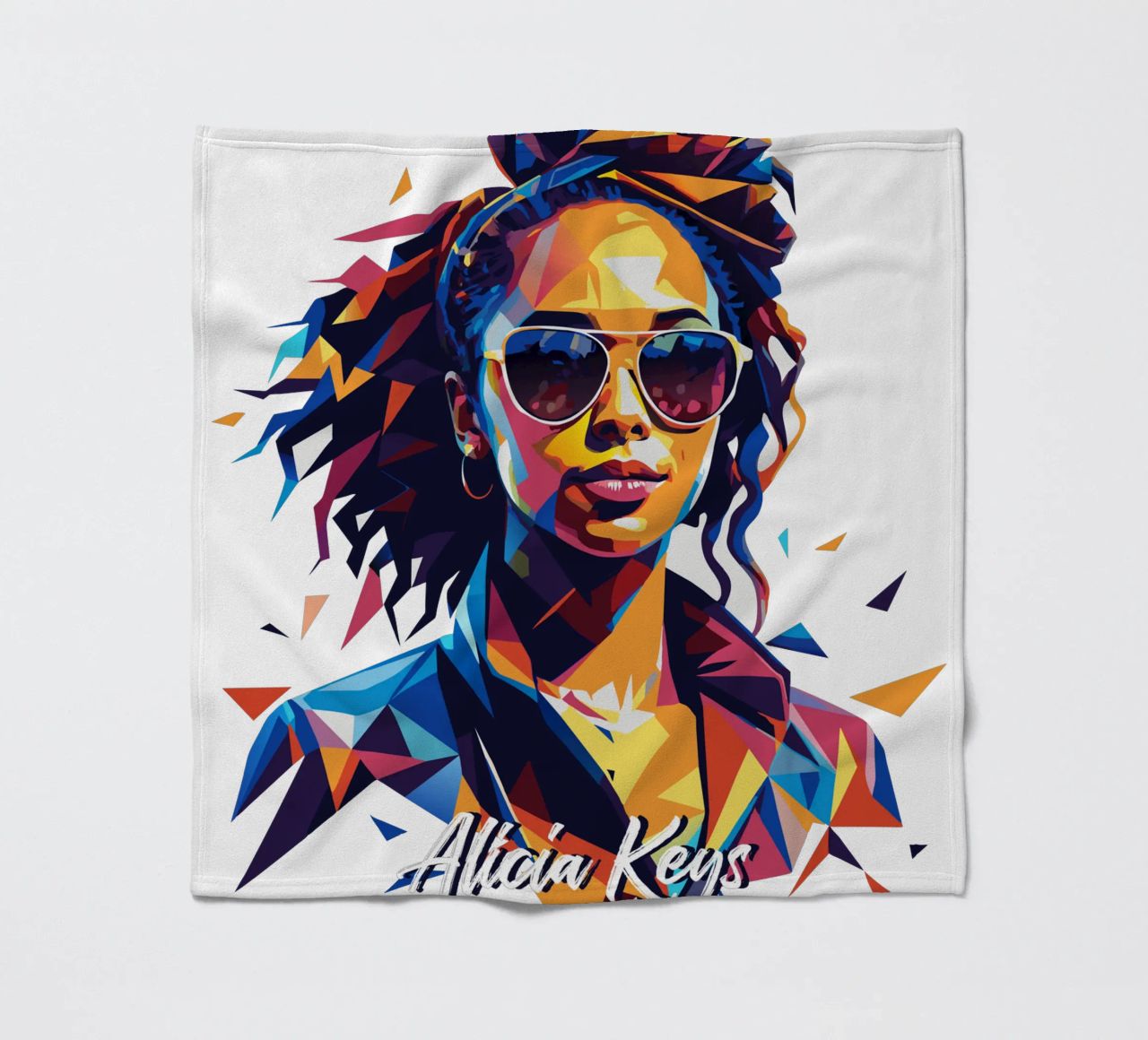 Alicia Keys Portrait in WPAP Pop Art coperta in pile da vectorartnesia