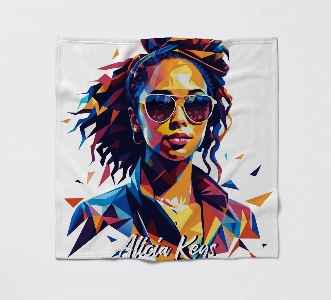 Alicia Keys Portrait in WPAP Pop Art Fleecedecke von vectorartnesia