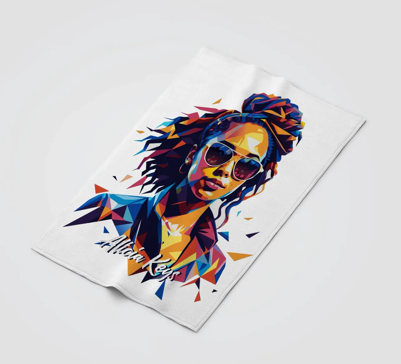 Alicia Keys Portrait in WPAP Pop Art coperta in pile da vectorartnesia