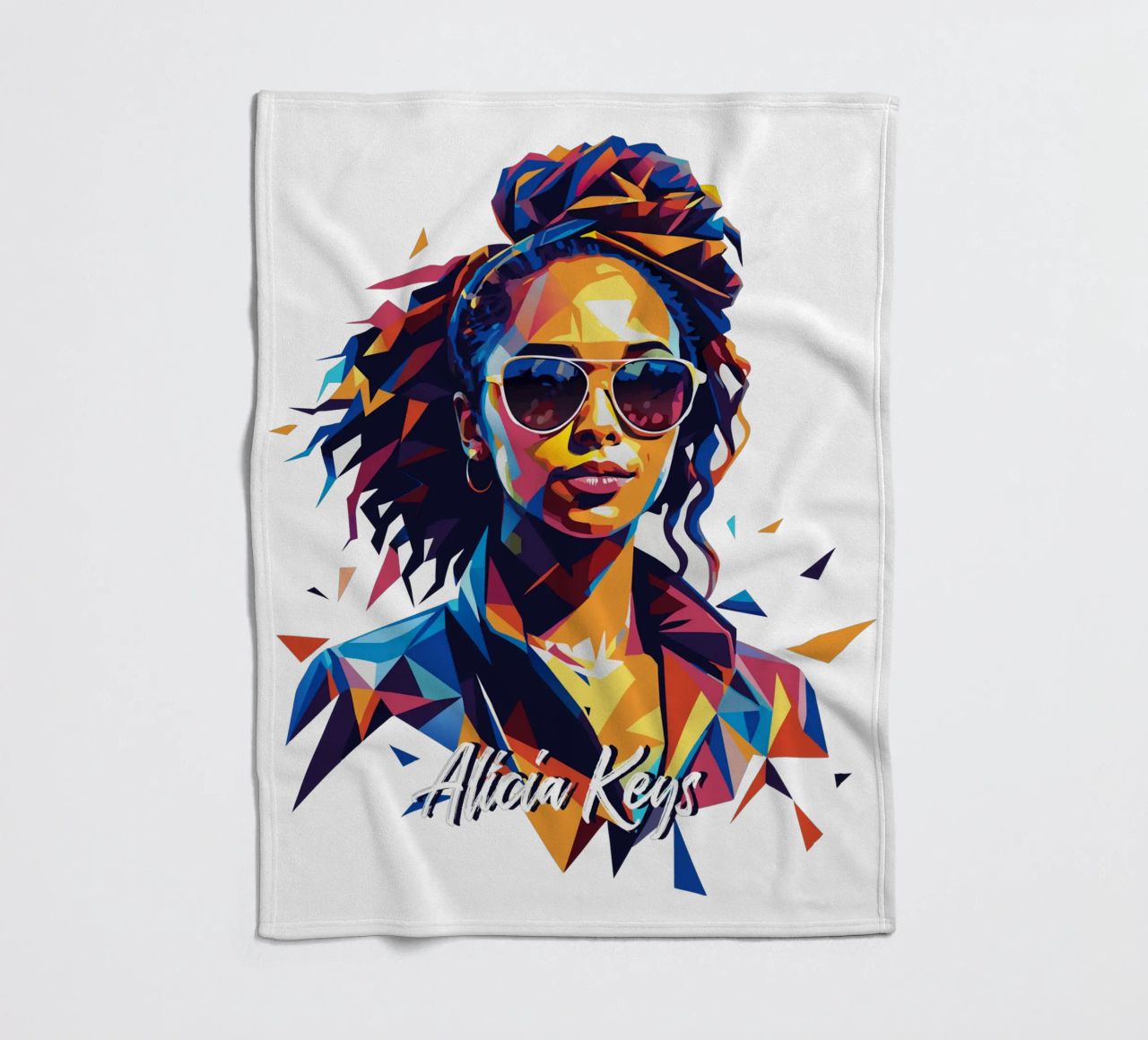 Alicia Keys Portrait in WPAP Pop Art coperta in pile da vectorartnesia
