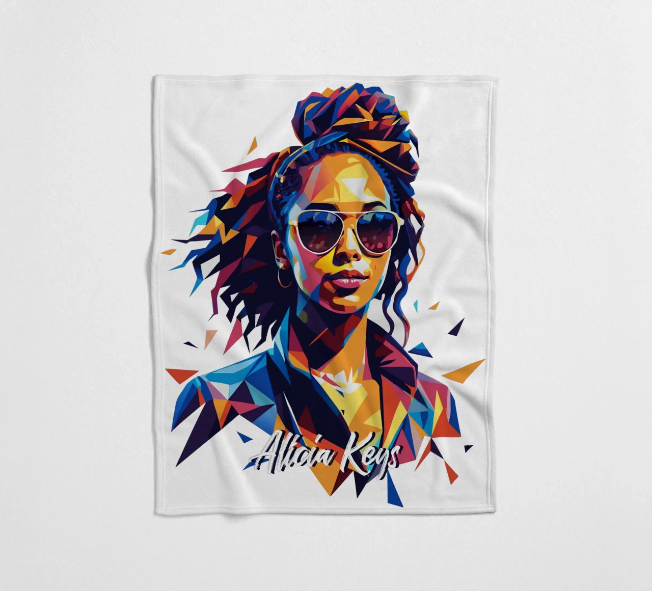 Alicia Keys Portrait in WPAP Pop Art coperta in pile da vectorartnesia
