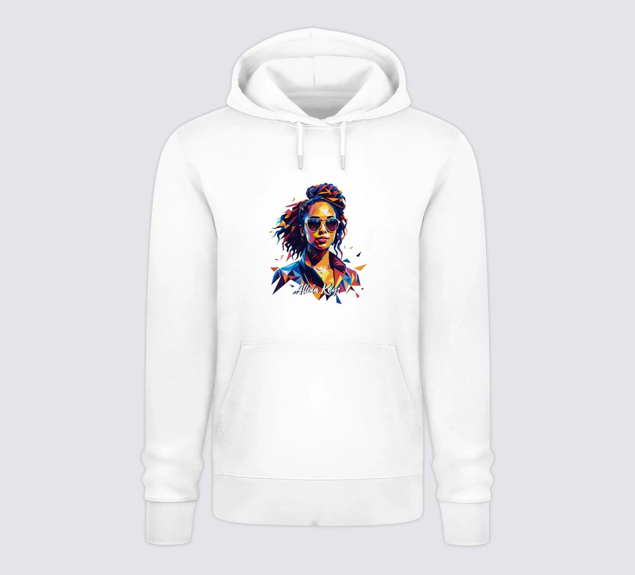 Alicia Keys Portrait in WPAP Pop Art felpa con cappuccio da vectorartnesia