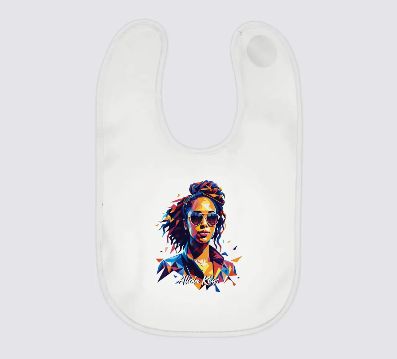 Alicia Keys Portrait in WPAP Pop Art bavaglino da vectorartnesia