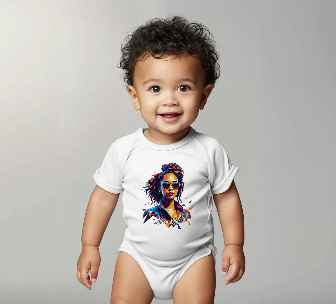 Alicia Keys Portrait in WPAP Pop Art body de bebé de vectorartnesia