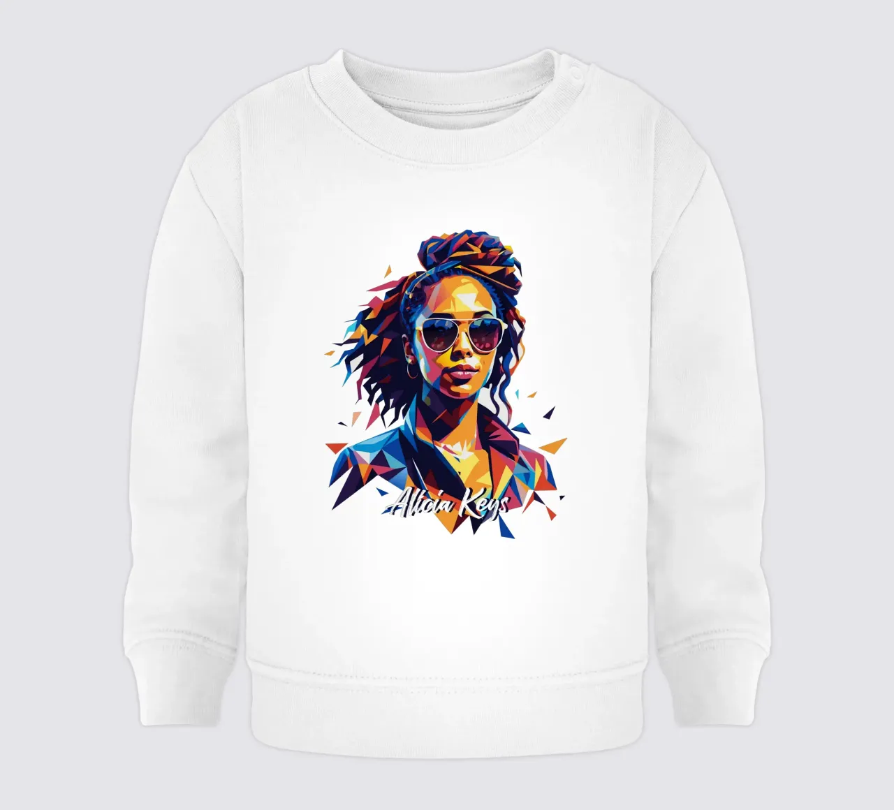 Alicia Keys Portrait in WPAP Pop Art sweat pour bébé de vectorartnesia