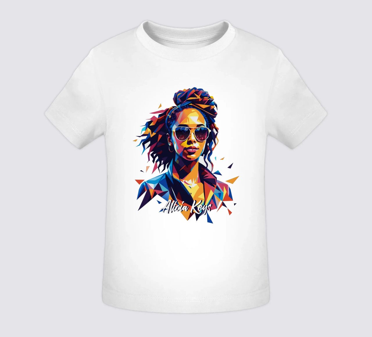 Alicia Keys Portrait in WPAP Pop Art maglietta neonato da vectorartnesia