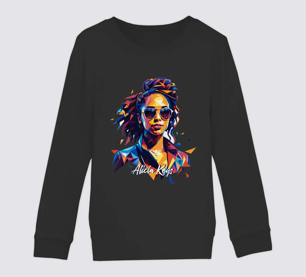 Alicia Keys Portrait in WPAP Pop Art felpa bambino da vectorartnesia