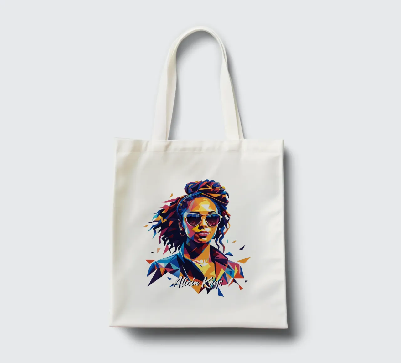 Alicia Keys Portrait in WPAP Pop Art borsa in juta da vectorartnesia