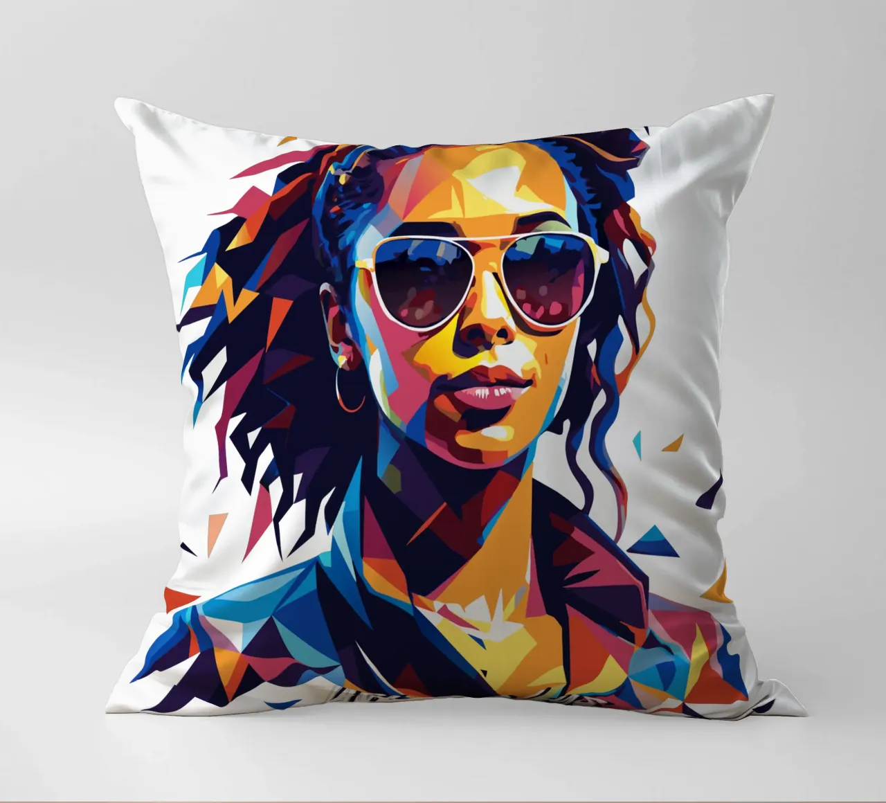 Alicia Keys Portrait in WPAP Pop Art cuscino da vectorartnesia