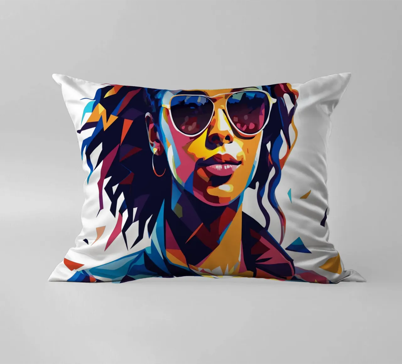 Alicia Keys Portrait in WPAP Pop Art cuscino da vectorartnesia