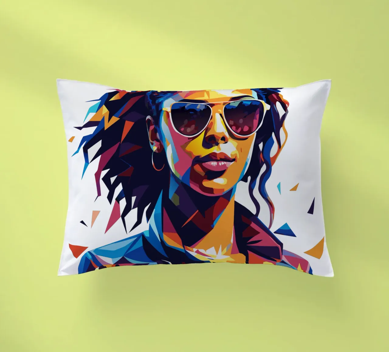 Alicia Keys Portrait in WPAP Pop Art cuscino da vectorartnesia