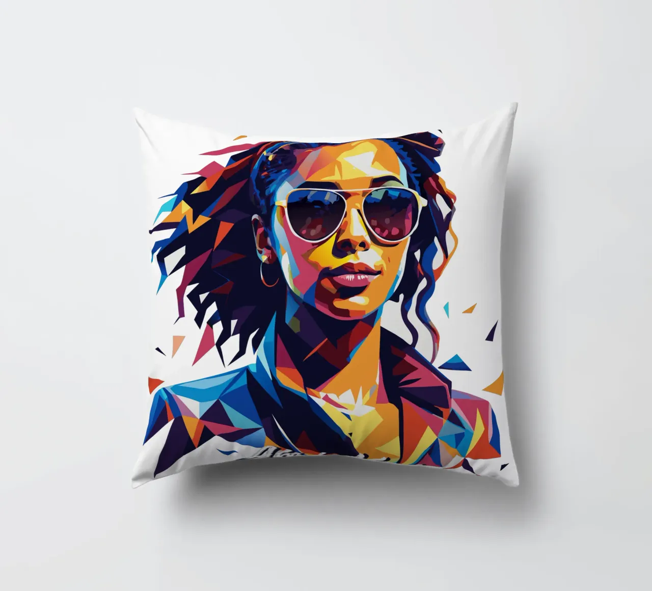 Alicia Keys Portrait in WPAP Pop Art cuscino da vectorartnesia