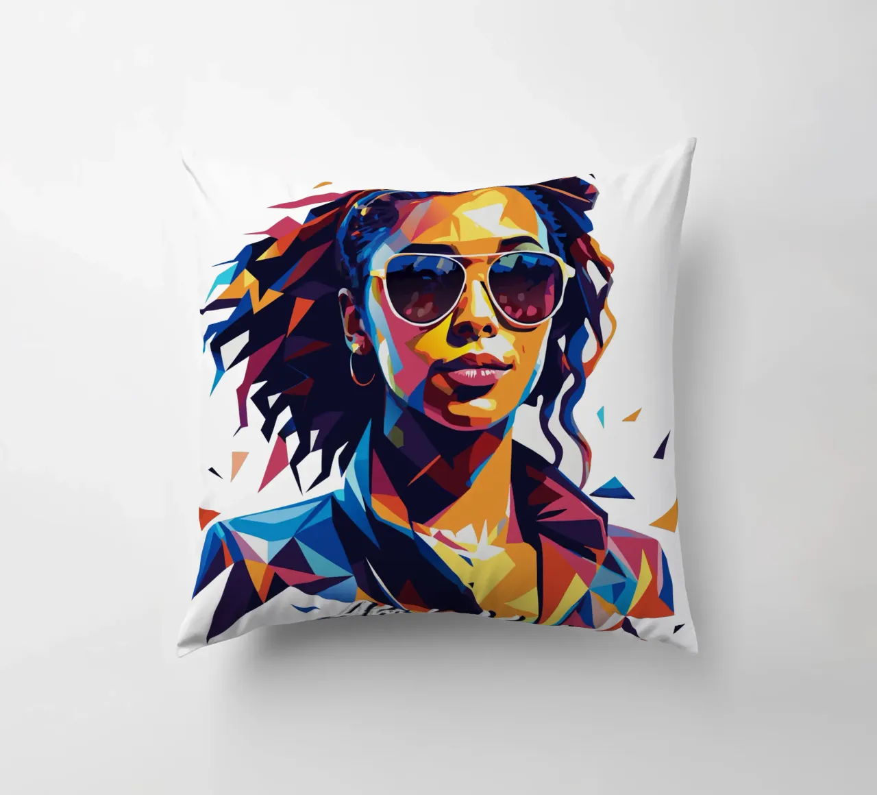 Alicia Keys Portrait in WPAP Pop Art Kissen von vectorartnesia