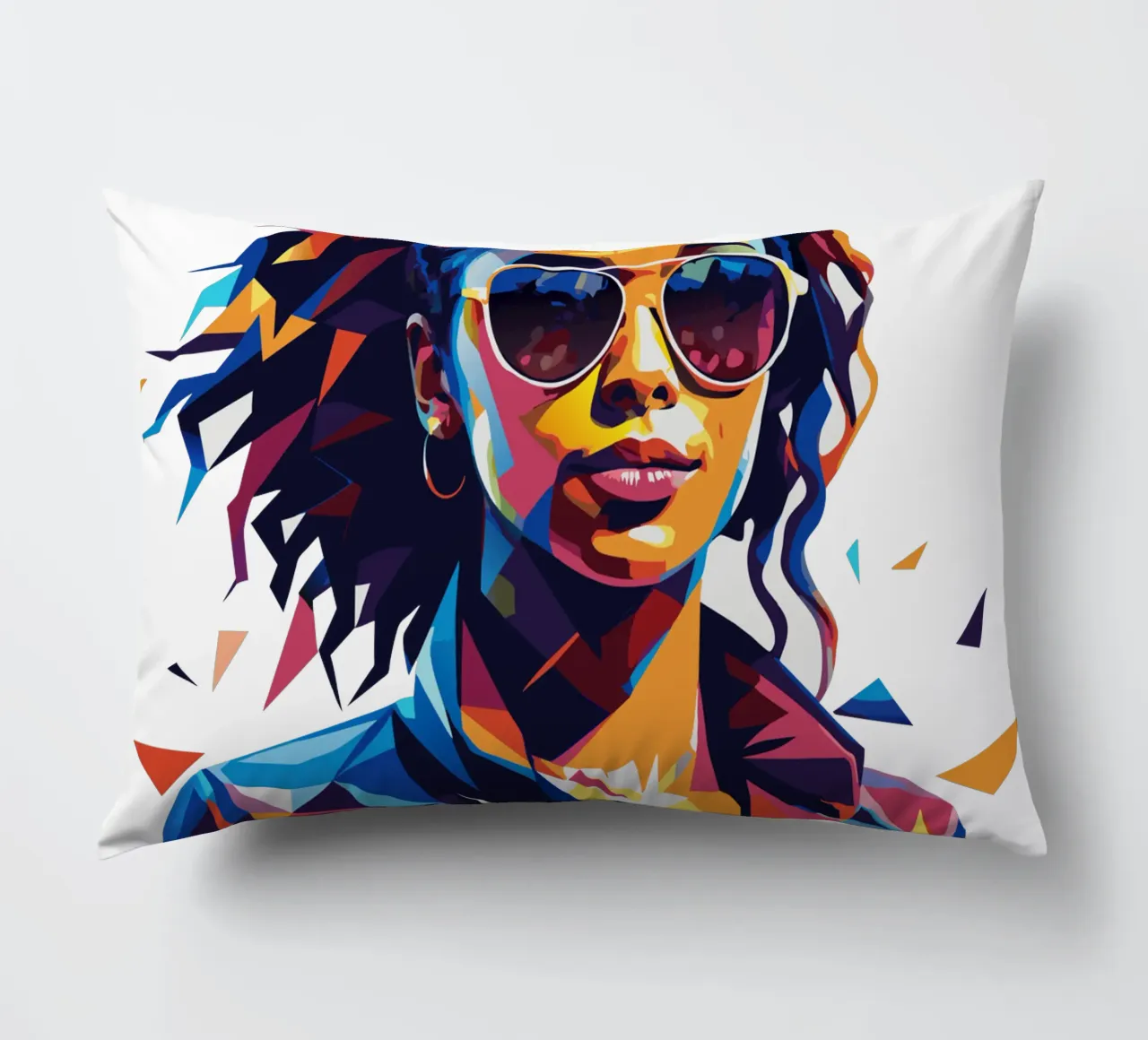 Alicia Keys Portrait in WPAP Pop Art Kissen von vectorartnesia
