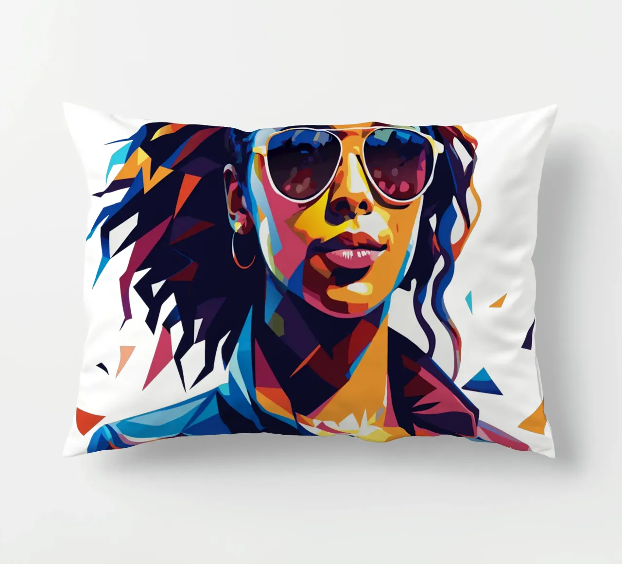 Alicia Keys Portrait in WPAP Pop Art cuscino da vectorartnesia