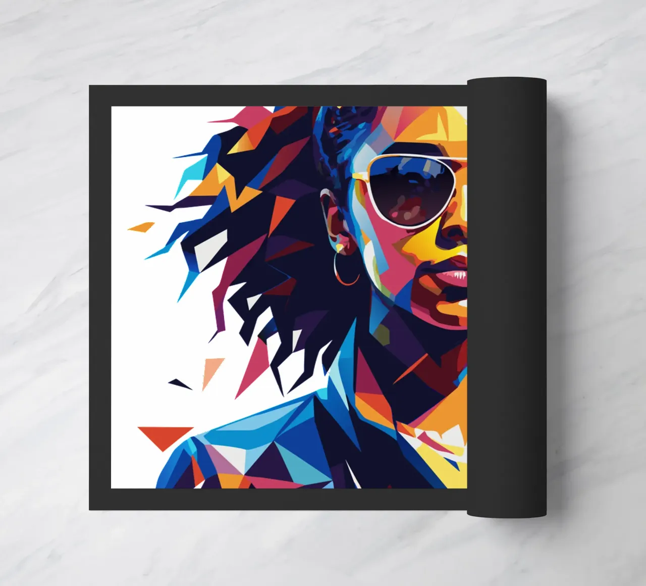 Alicia Keys Portrait in WPAP Pop Art paillasson de vectorartnesia